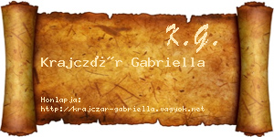 Krajczár Gabriella névjegykártya